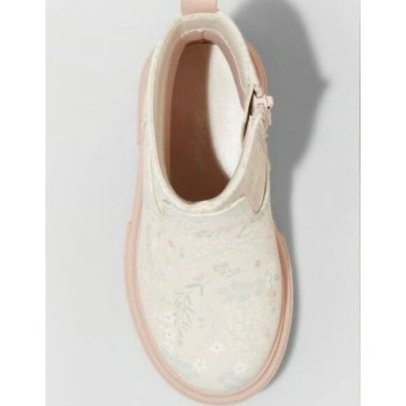 Cat & Jack Toddler Girls Floral Ankle Boots With Side Zipper size 5 NWOT - Picture 3 of 3